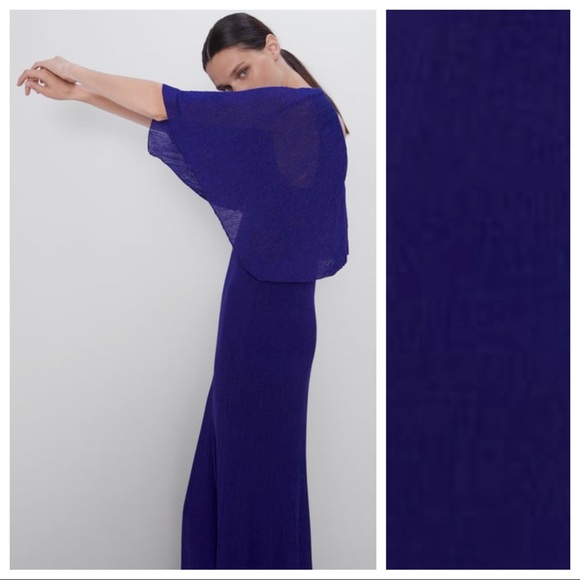 NWT Zara Purple Metallic Thread Dress Size S, M. - Picture 4 of 6